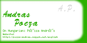 andras pocza business card